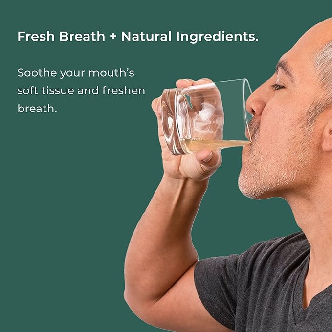 PerioSciences Natural Mouthwash Rinse Oral Care Pre Brush - Mint Anti Cavity Dry Mouth Plaque Remover for Healthier Gum Tissue & Teeth Enamel Protection - AO Dentist Recommended Clean - Pack of 2