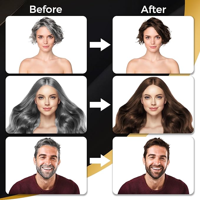 Hair Dye Shampoo 3 IN 1, Hair Color Shampoo for Gray Hair Coverage for Women Men, Herbal Formula, Lasts up to 30 Days (16.9 Fl Oz)