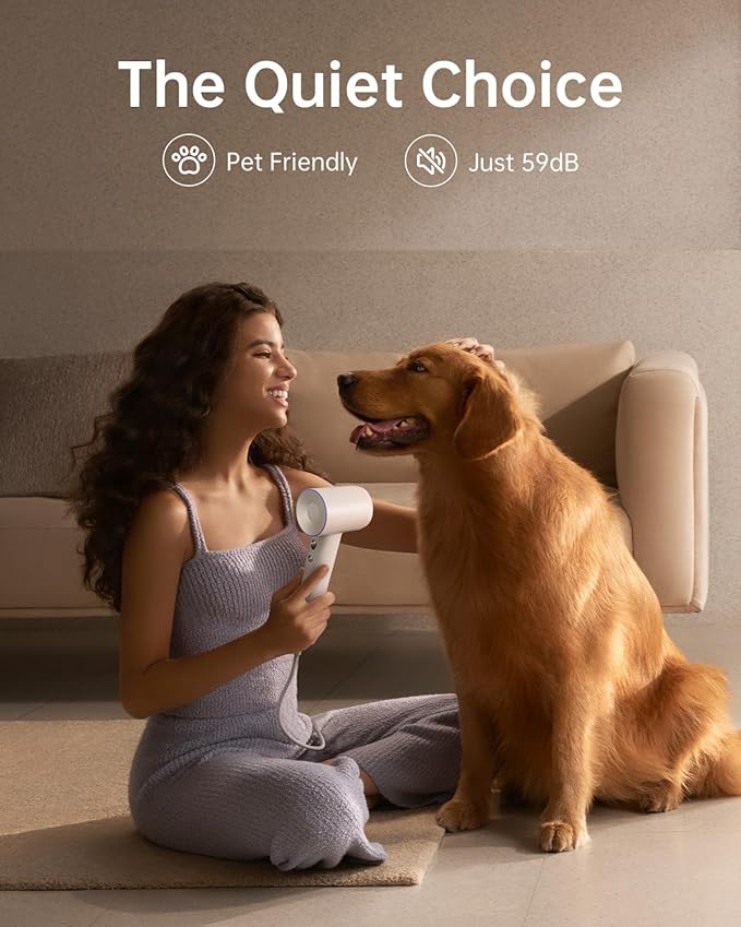 Laifen Swift Special Hair Dryer, High Speed 200M Ionic Blow Dryer with 110, 000 RPM Brushless Motor for Fast Drying, Low Noise, Hairdryer with Magnetic Nozzles