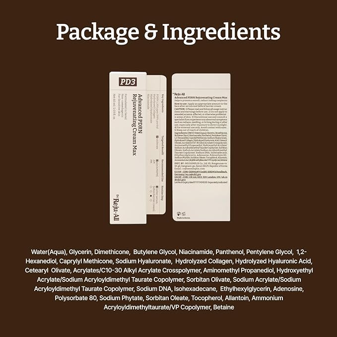 Dr. Reju-All Advanced PDRN Rejuvenating Cream – 99% Pure Salmon DNA PDRN Face Moisturizer – Optimal 1200ppm Concentration for Glow Skin – Korean Anti-Aging Skin Care Face Cream - 2.0 Fl Oz