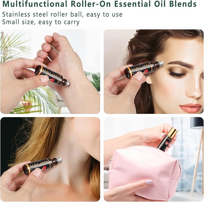 MAYJAM Top 28 Essential Oil Set for Diffuser Massage, 24x5ml Essential Oil Singles, 4x10ml Essential Oil Blends for Home Office Yoga