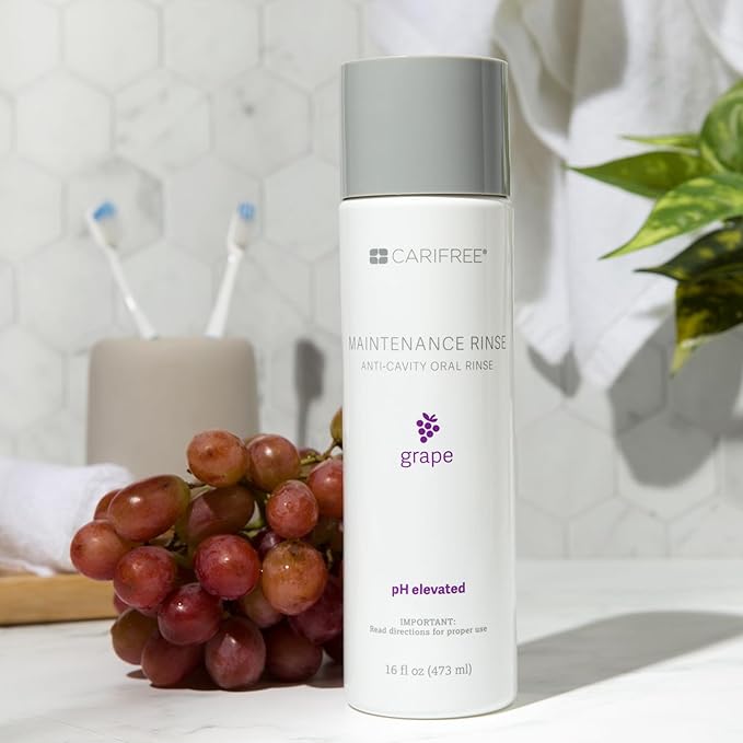 CariFree Maintenance Rinse, Grape Flavor, Anti-Cavity Fluoride Mouthwash, Dentist Recommended, Prevents Oral Decay, Freshens Breath, Alcohol-Free, Neutralizes pH (16 Fl Oz (Pack of 4)