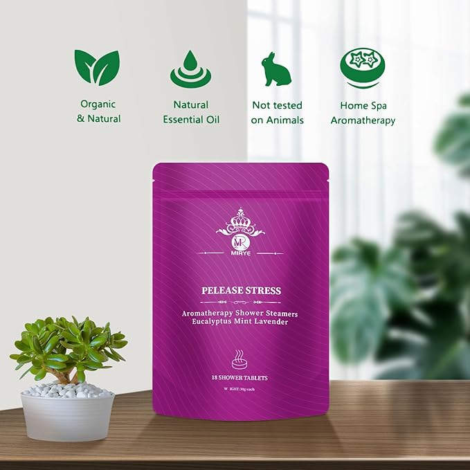 Shower Steamers Aromatherapy Gifts for Women, 18-Pack Organic Eucalyptus Lavender Mint Essential Oil Shower Bombs, Self Care Stress Relief Birthday or Christmas Stocking Stuffers Gifts for Her/Him