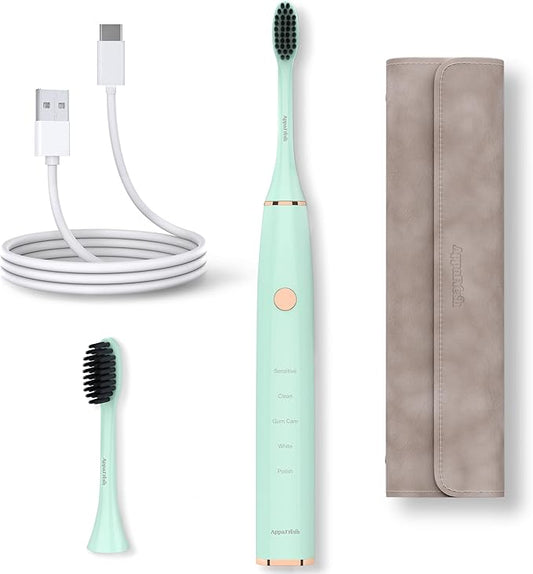 Sonic Electric Toothbrush for Adults – Battery Powered Tooth Cleaning Brush with Timer, 5 Modes & 3 Intensity Levels – Long-Lasting 90-Day Battery Life