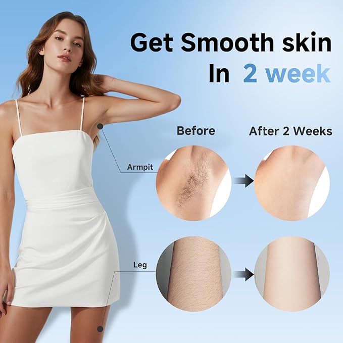 Painless IPL Laser Hair Removal for Women & Men, 39°F Sapphire Ice Cooling Technology, At-Home Laser Hair Removal Device for Face, Armpits, Legs, Bikini & Whole Body, Long-Lasting Results