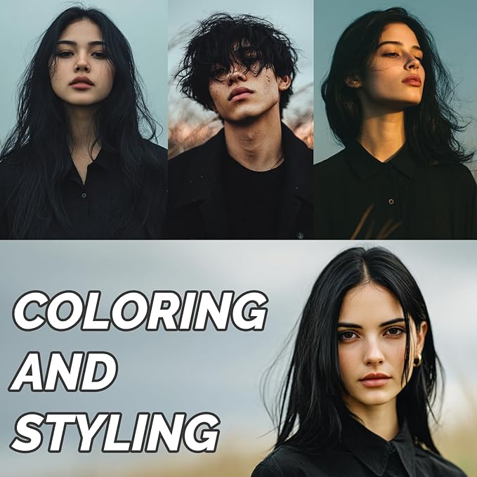 Black Temporary Hair Color Wax - SOVONCARE Washable Hair Dye for Men & Women, All-Day Hold Disposable Hair Styling Clays for Party, Cosplay & Daily 4.23 oz