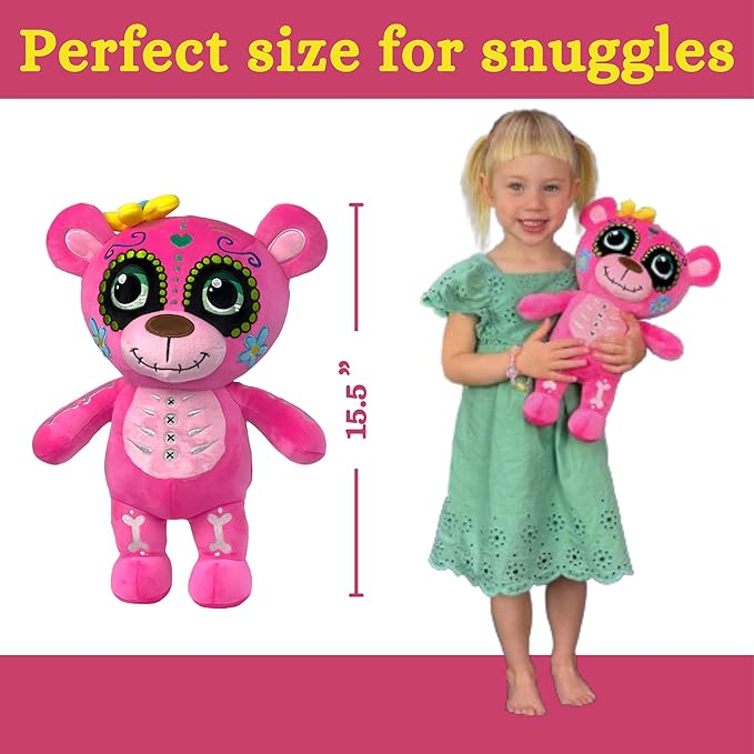 Sugar Skull Teddy Bear (Dreamland Pink)
