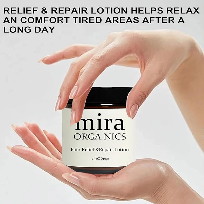 Mira Pain Relief Lotion, Professional Skin Treatment Cream, Mira Organics Cream, Joint Relief, Moisturizating Skin, Fast Absorbing, Natural Formula Suitable for All Skin Types (1 Bottle)