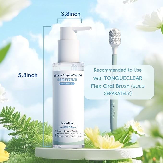 Tongue Cleaner Gel Mild Flavor | Tongue Cleaning Paste For Sensitive | Bad Breath and Halitosis | Mouth Odor Eliminator | Use with Tongue Brushes & Scrapers (2 Pack)