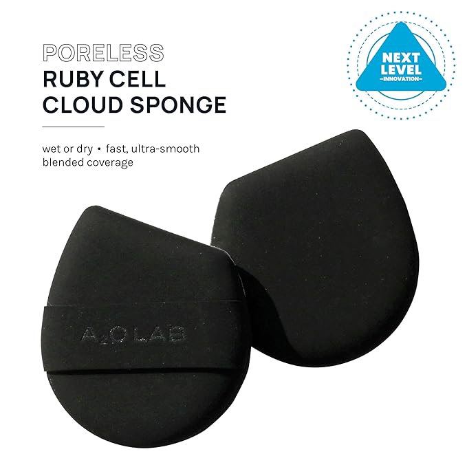 AOA Studio Silky Silicone Makeup Sponge Set, Reusable Cosmetic Applicators Extra Soft Rubycell Makeup Sponges (Onyx)