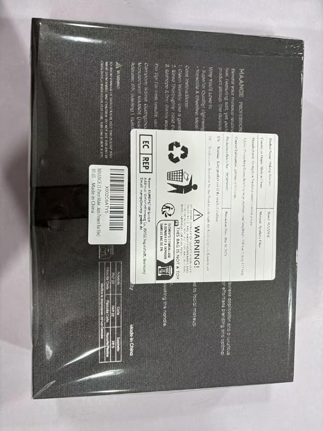 MAANGE Makeup Brush Set with Case Double-ended Makeup Brushes for Foundation Contour Liquid Powder Concealer Eye Shadows Cream Cosmetics Blending Blush Makeup Tools (Coffee Brown, 13 PCS)