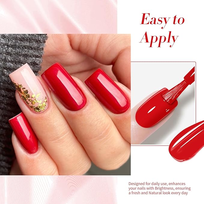 Born Pretty Red Gel Nail Polish Valentine's Day Gift Red Heart Color Gel Polish Nail Art Design Manicure Salon DIY Home 15ml