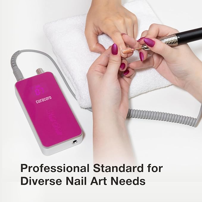 Curacoro Nail Drill 35000RPM Professional Brushless Electric Nail Drill Machine - Nail Efile for Acrylic Gel Nails, Low Noise Low Vibration