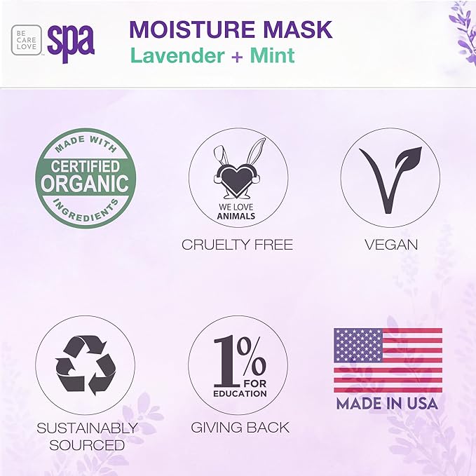 BCL SPA Organic Lavender and Mint for hands mask, foot mask, and body mask skin care spa treatment for women at home or professional spa with shea butter, argan oil, olive oil, aloe vera 16 oz