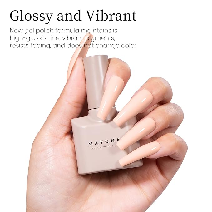 MAYCHAO 15ML Nude Gel Nail Polish 1Pc Nude Skin Gel Polish Soak Off UV LED Nail Polish Nail Art Starter Manicure Salon DIY at Home, 0.5 OZ