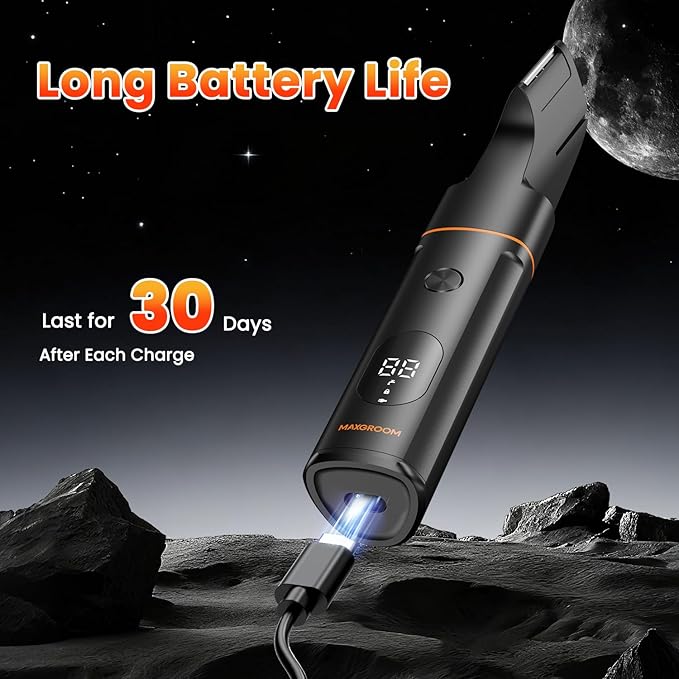 Manscape Body Hair Trimmer for Men, Waterproof Pubic, Groin & Ball Shaver, No-Nick Mens Electric Grooming Kit with LED Display, USB Rechargeable, Adjustable Guide Comb