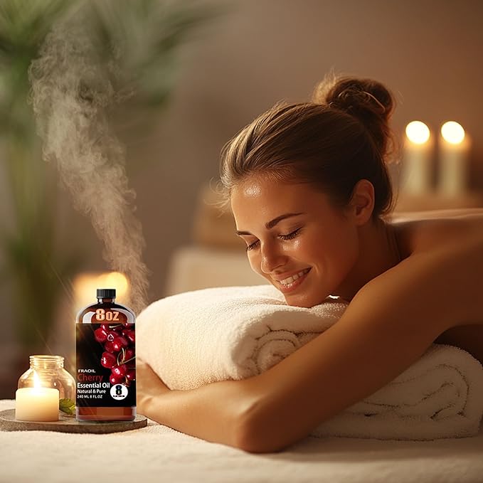 Cherry Essential Oil, Cherry Oil 8 Fl Oz 240ML for Diffuser Humidifier Yoga Cleaning DIY Candle Soap Making Perfume Gift for Women Essential Oils