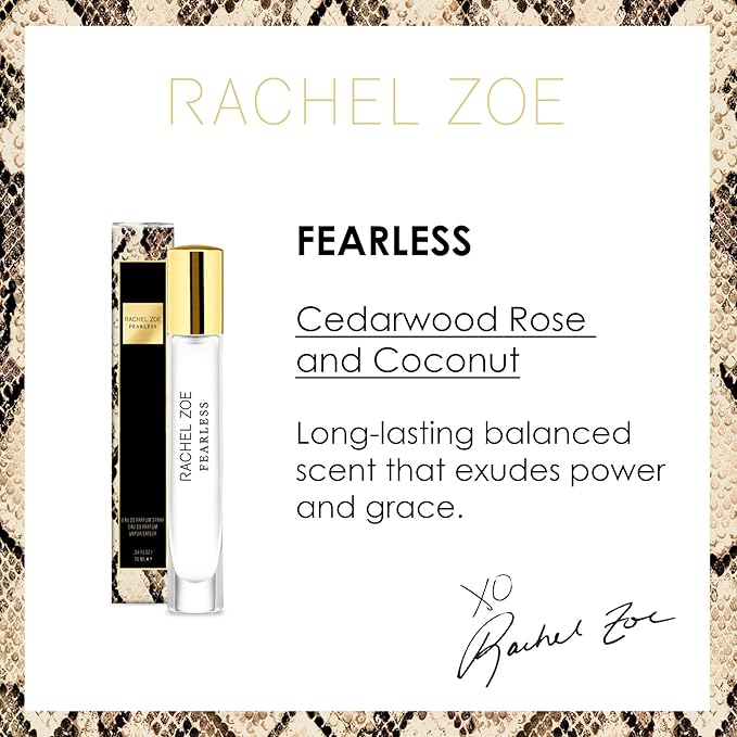 Rachel Zoe Fearless - 0.34 oz Eau de Parfum Mini Spray - Perfectly Balanced Feminine Perfume for Women - Awaken the Senses with a Lasting Signature Designer Scent