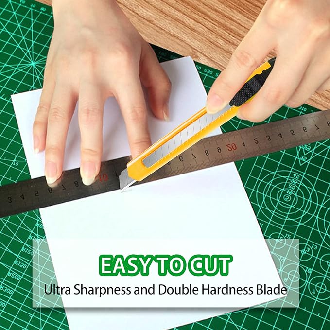 4 Pack Box Cutter, 9mm Snap-off Utility Knife, Box Cutter Retractable for Opening Packages Cartons, Box Opener, Disposable Razor Knife Exacto Knife Perfect for Office and Home use