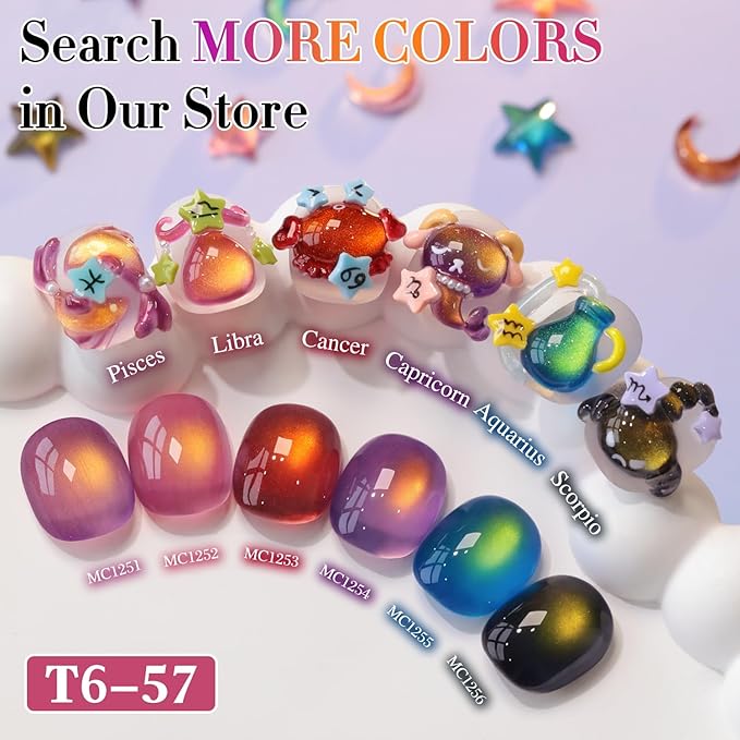 Double Rhythm 0.5 OZ Cat Eye Gel Polish with Magnet 15ML Holographic Glitter Shimmer Translucent Jelly Color Magnetic Nail Polish Salon DIY at Home (Sunny Red Purple-MC1252)