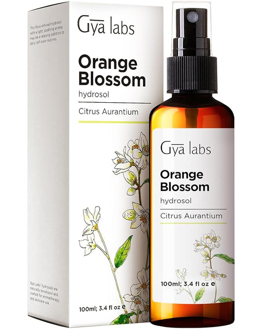 Gya Labs Orange Blossom Hydrosol - 3.4 Fl Oz - Face & Body Mist for Skin Toner & Hair Refresher - As Pillow, Room & Linen Spray for Fresh Scent