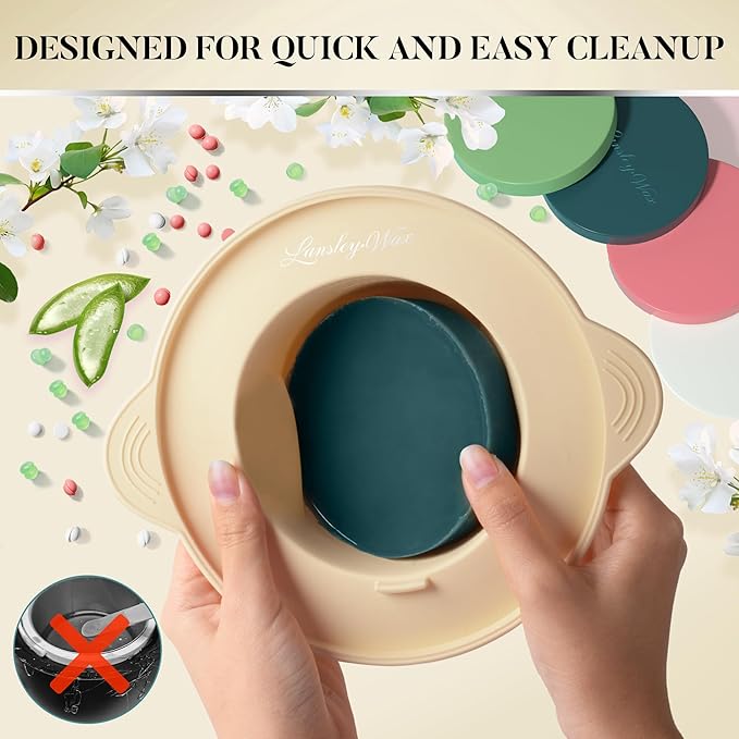 LANSLEYWAX Digital Waxing Kit for Women Men - YOLO Flora Waxing Machine with 39 Accessories - Hard Wax Kit for Arm Leg Brazilian Bikini Face Sensitive Skin, Wax Warmer Hair Removal for Home/Salon Use