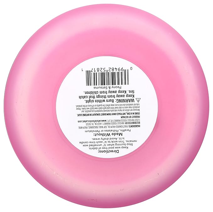 365 by Whole Foods Market, 3-Wick Scented Candle, Peony & Satsuma, 30 Hour Burn Time, 15 Ounce