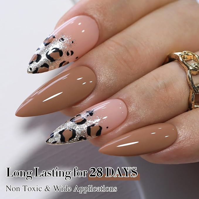 Double Rhythm 15ML Gel Polish Pure Sheer Same Color Same Bottle Soak Off Gel Polish Art Manicure Salon DIY at Home for Women (Light Brown-A1443)