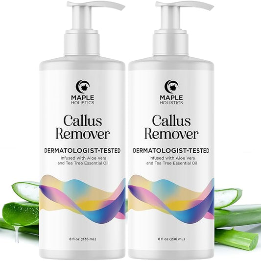 Exfoliating Callus Remover for Feet Care - Urea Foot Cream for Calluses and Dry Feet with Aloe and Tea Tree Essential Oil - Foot Callus Remover for Cracked Dead Corned and Rough Skin (16 Fl Oz)