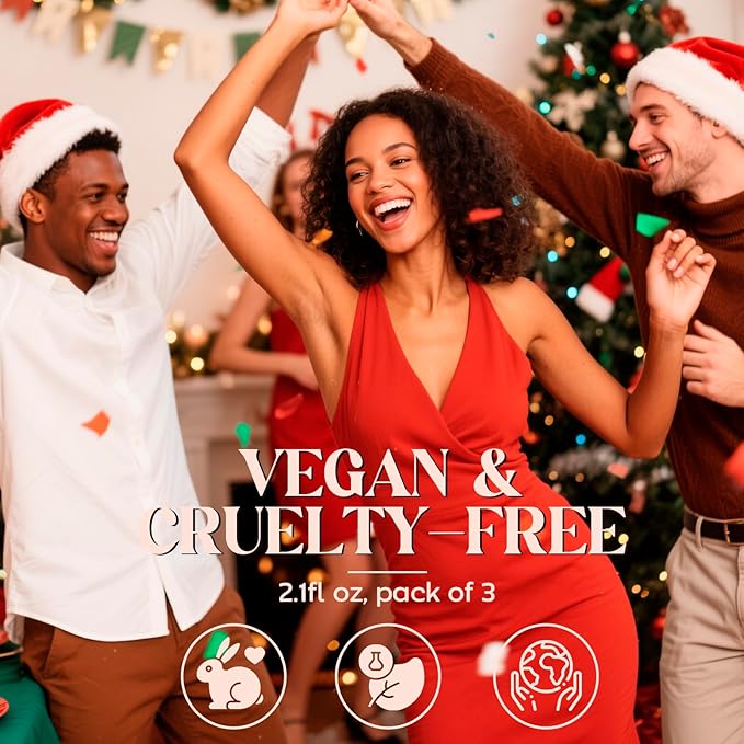 Body Spray for Women, Each 2.1 fl oz/60ml, Travel Size Womens Fragrance Mist, Three Scents - Soft December, Iced Bloom, Café Noël