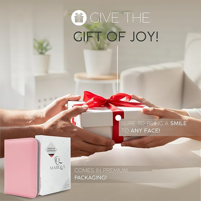 Manicure Set Women and Men – 12-Piece Professional Grooming Kit with Premium Tools, Genuine Leather Case, and Exclusive Glass Nail File for Hand & Foot Care, German Quality