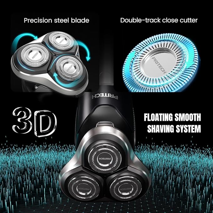 Electric Razor for Men - Rechargeable Electric Shaver for Men, Rechargeable Waterproof Wet Dry Cordless Razor
