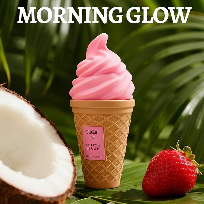 Cotton Blush Perfume for Women, Fruity Floral Scent with Strawberry & Rose, Long Lasting EDP for Daily Use, Sweetly Charming 3.4 Fl Oz