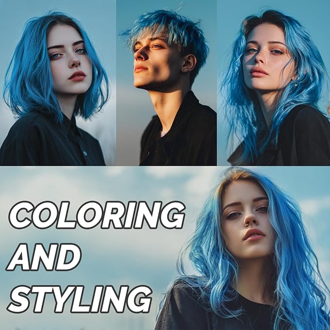 Blue Temporary Hair Color Wax - SOVONCARE Washable Hair Dye for Men & Women, All-Day Hold Disposable Hair Styling Clays for Party, Cosplay & Daily 4.23 oz