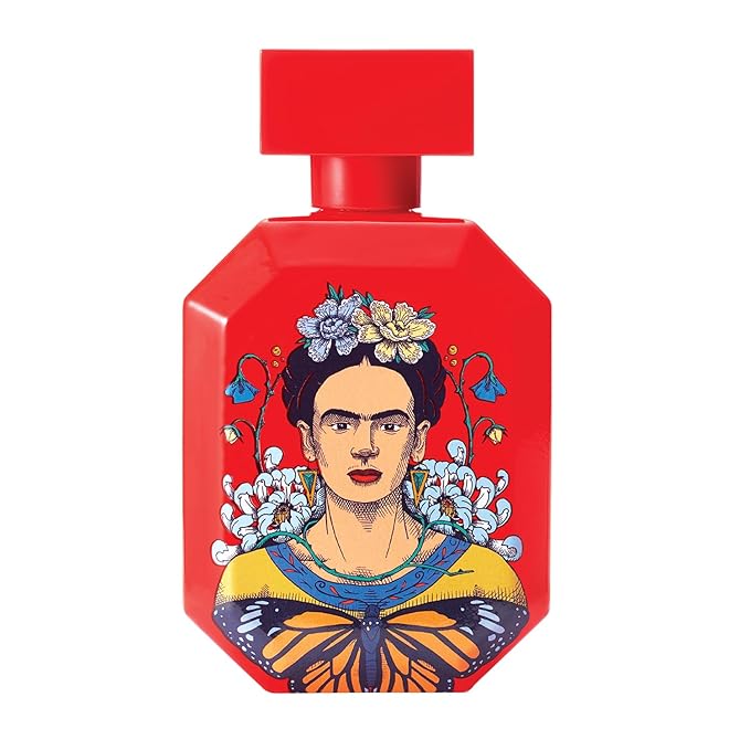 Frida Kahlo Red Eau de Toilette Spray for Women – Warm Floral Scent with Rose, Grapefruit, Jasmine, Vanilla & Cedarwood – Made in USA – Long-Lasting Perfume – 1.7 oz Lacquered Bottle