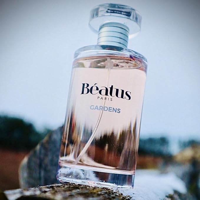 Beatus Paris Gardens - Luxury Perfume for Women - Eau de Parfum - Long-Lasting Fragrance with Notes of Spicy Rose, Jasmine, Sandalwood & Patchouli Scent - All Day Wear - Travel Size EDP Spray - 3.4 oz