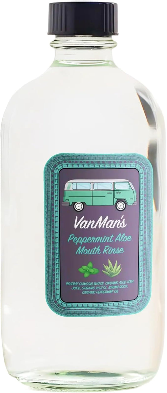 Vanman's - VanMan's Peppermint Aloe Mouth Rinse (8.8 Ounce) - Aloe, Fresh Mint Remineralizing Mouthwash for Gum Health, Bad Breath and Dry Mouth