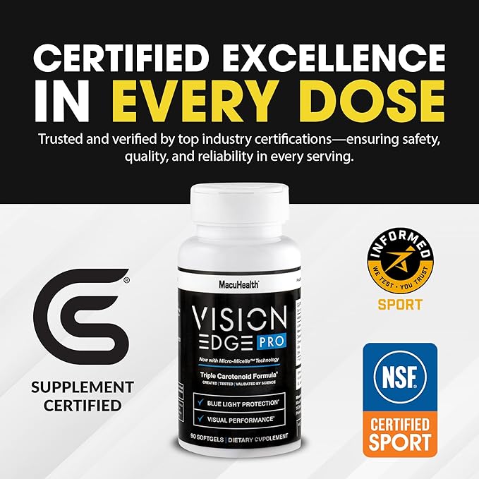 Eye Supplement for Athletes; Formula with Lutein, Zeaxanthin, and Meso-Zeaxanthin, Eye Supplements Omega 3, Essential Carotenoids for Eyes - (90 Softgels, 3 Month Supply)