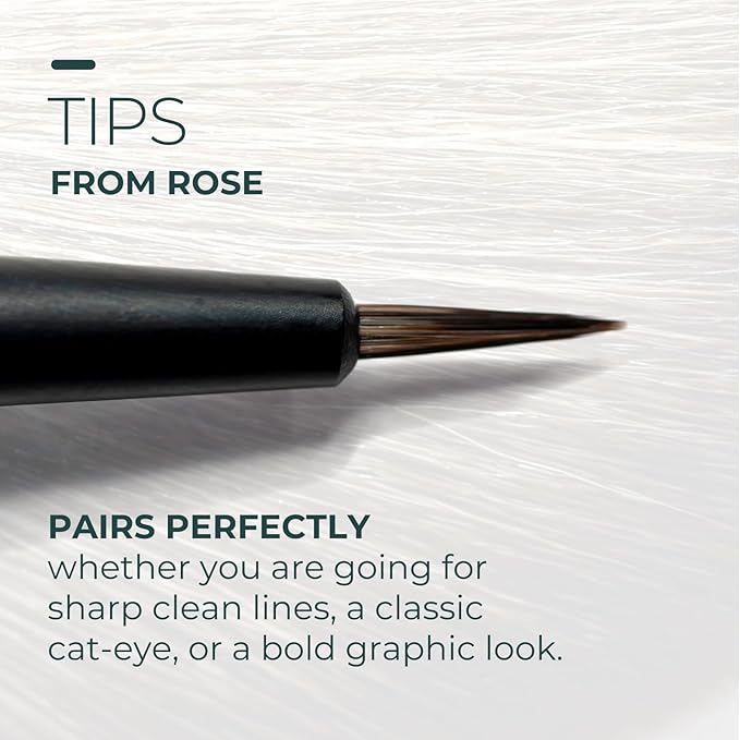Rose and Ben Beauty E26 Pointed Liner Brush | Precise Angled Design for Winged & Cat-Eye Looks | Cruelty-Free Bristles