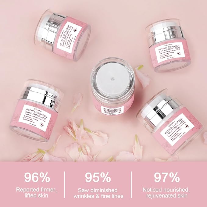 Retinol Cream for Face Anti Aging Face Cream - Wrinkle Night Cream for Women with Collagen Hyaluronic Acid Face Moisturizer 1.7 FL OZ