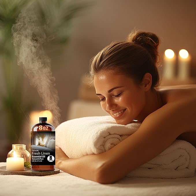 Fresh Linen Essential Oil, Fresh Linen Oil 8 Fl Oz 240ML for Diffuser Humidifier Yoga Cleaning DIY Candle Soap Making Perfume Gift for Women Fragrance Oils