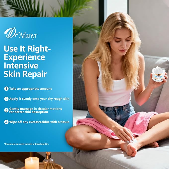 40% Urea Cream for Feet – Foot Cream with 2% Salicylic Acid for Dry Cracked Heels and Feet, Urea 40% Foot Lotion, Formulated with Shea Butter, Tea Tree Oil for Deep Moisturizing(5.29oz)