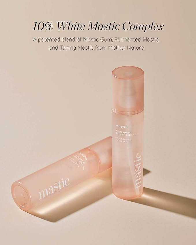 MASTINA White Mastic Cooling Body Mist (5.1fl oz), Hydrating & Brightening Body Spray with Fermented Mastic, Soothing Treatment for Sensitive or Sun-Exposed Skin, Korean Body Skincare