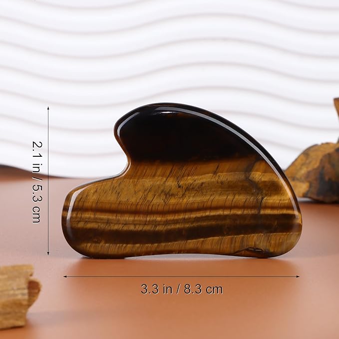 rosenice Gua Sha Facial Tools Gua Sha Jade Stone for Face Skincare Facial Body Tensions Reduce Puffiness Yellow