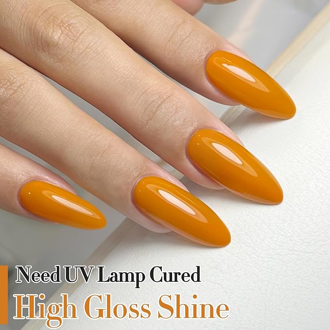 Double Rhythm 15ML Gel Polish Pure Sheer Same Color Same Bottle Soak Off Gel Polish Art Manicure Salon DIY at Home for Women (Ginger Yellow-A1098)