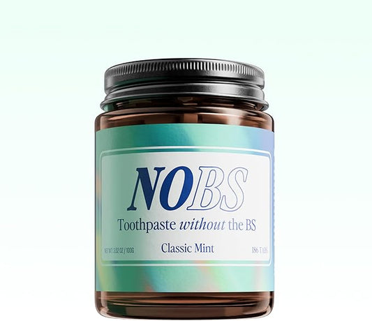 NOBS (No Bad Stuff) Toothpaste Tablets - Nano Hydroxyapatite, Fluoride & Plastic Free, Eco & Travel Friendly - Remineralize with NHA (3 Month)