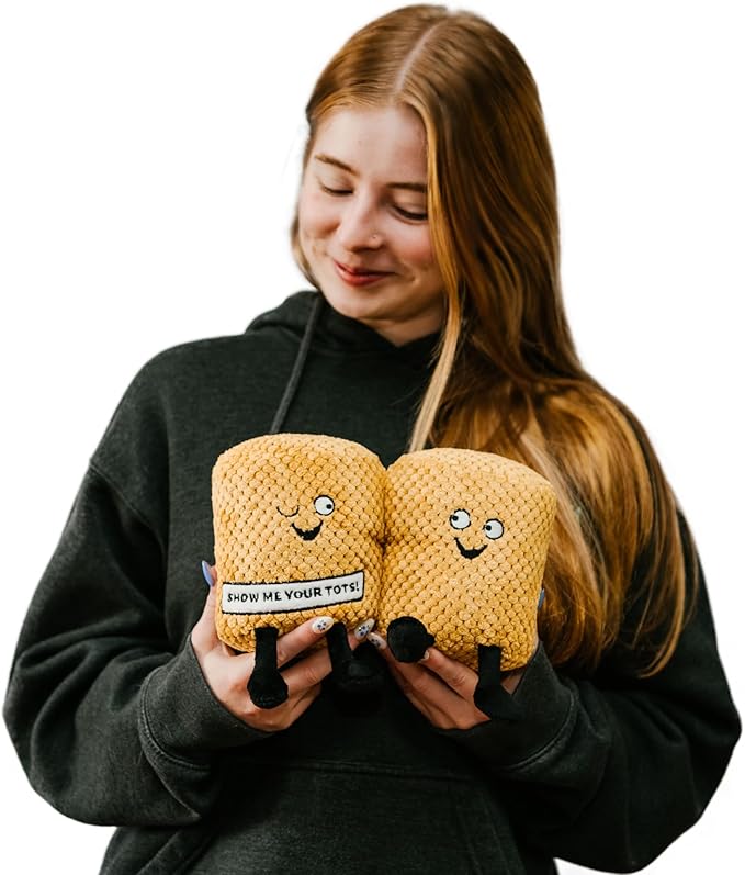 Punchkins Tater Tot Plushie - Show Me Your Tots! Sassy Tater Tot Potato Plush, Perfect Potato Themed Gift, Food Plush Toy for Gifting