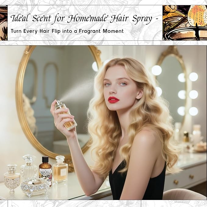 HIQILI White Jasmine & Mint Fragrance Oil for Diffuser, Candle, Soap & Perfume Making, Floral Herbal Scent with Fresh Tea Notes, Long-Lasting Scent - 1 Fl Oz