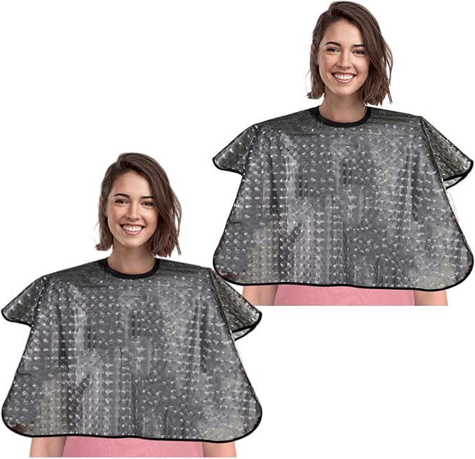 Waterproof unisex-adult Hair Dye Cape,Short Comb-Out Capes for Hair Stylist,Makeup Apron for Hair Color,