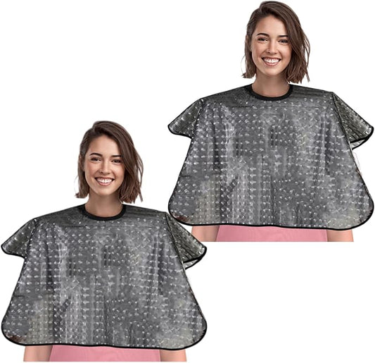 Waterproof unisex-adult Hair Dye Cape,Short Comb-Out Capes for Hair Stylist,Makeup Apron for Hair Color,